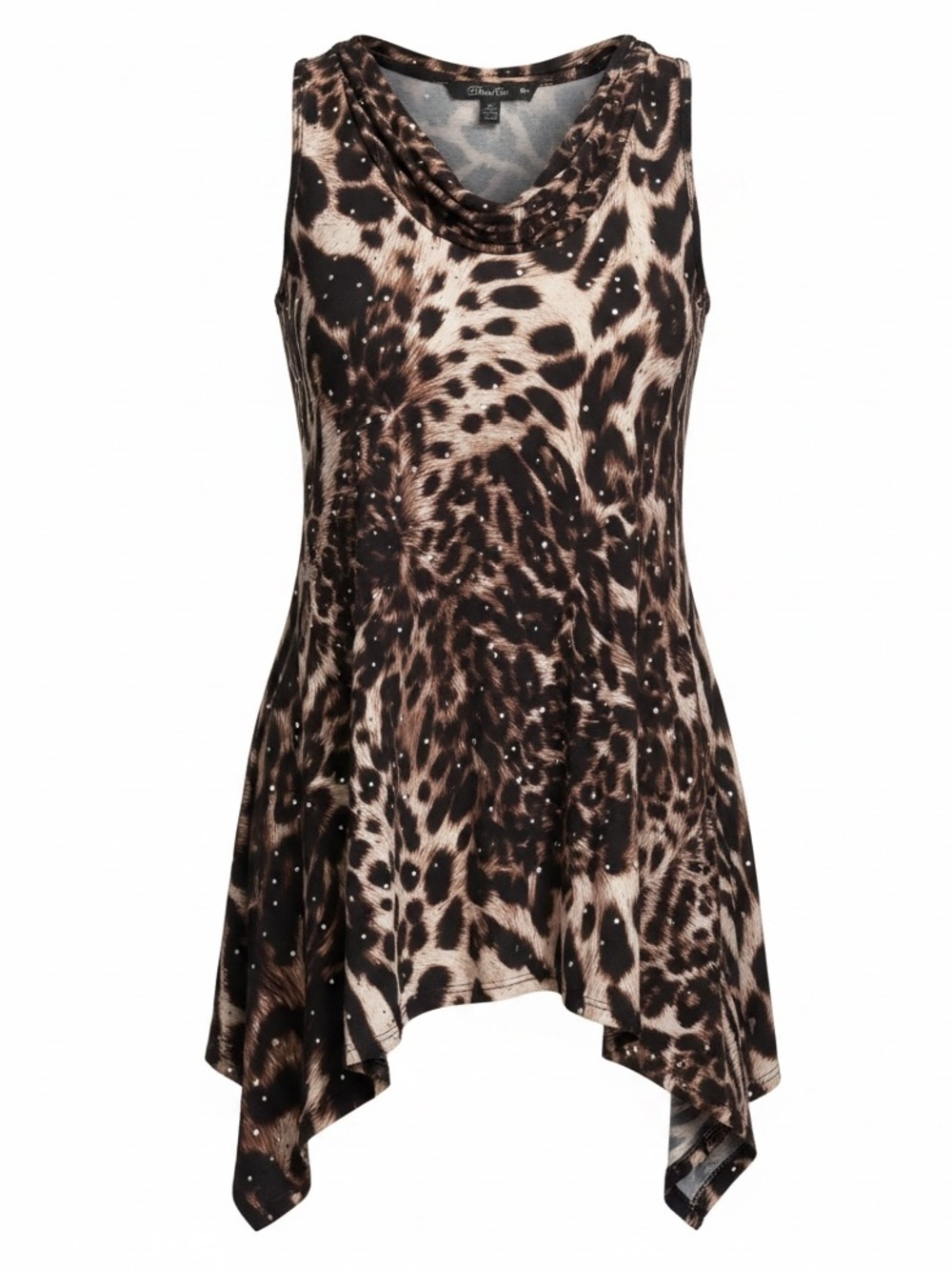 🐆 Y2K Brittany Black Leopard Print Tunic Top